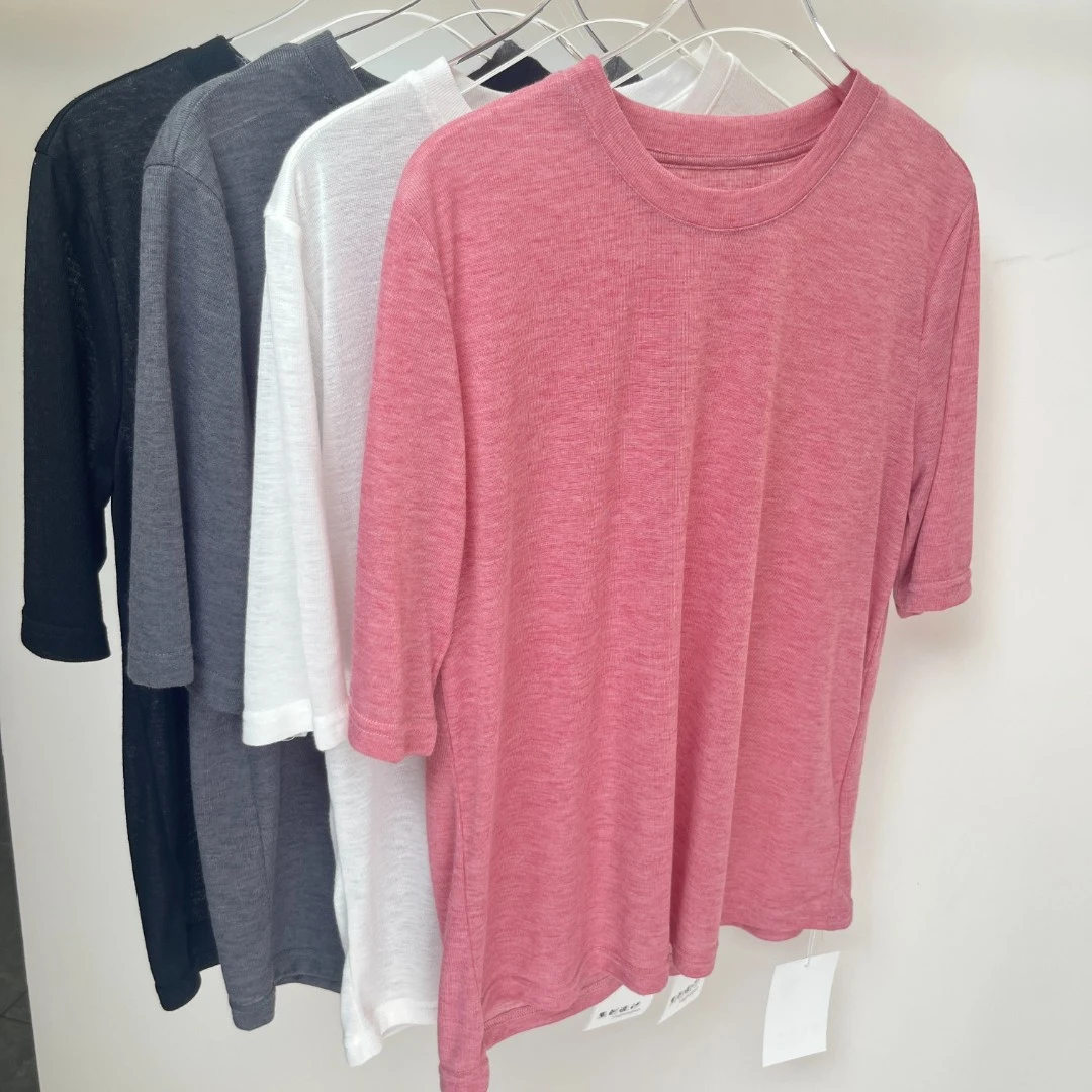 原创定制纯色百搭显瘦圆领面膜T中袖短袖T恤女上衣潮