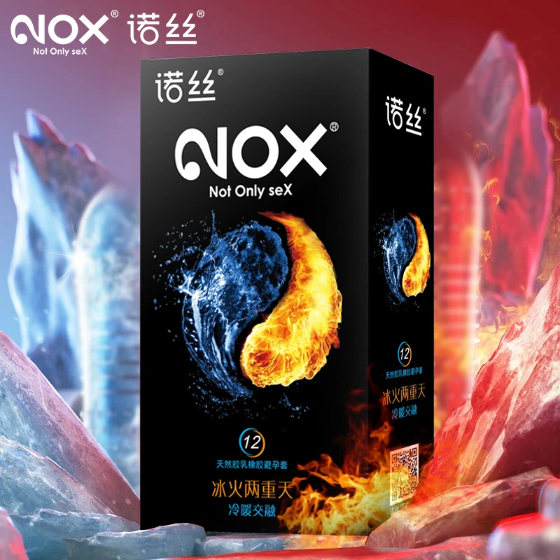 NOX诺丝进口女用超薄热感凉感安全套套装冰火两重天情趣裸感男用持久中号女性成人计生用品润滑天然胶乳橡胶避孕套byt夫妻用品