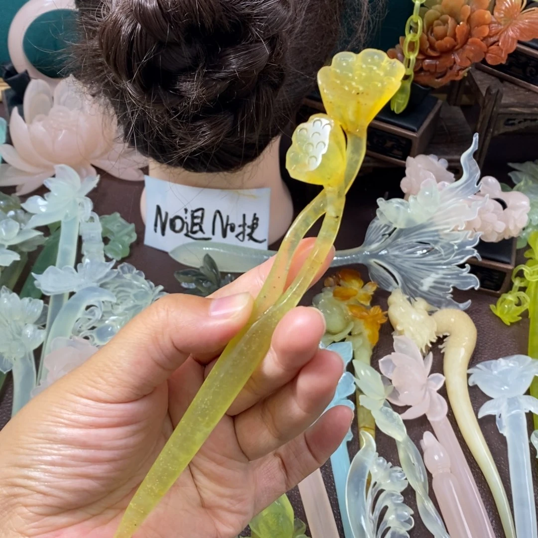 蛇纹石玉未镶嵌发饰