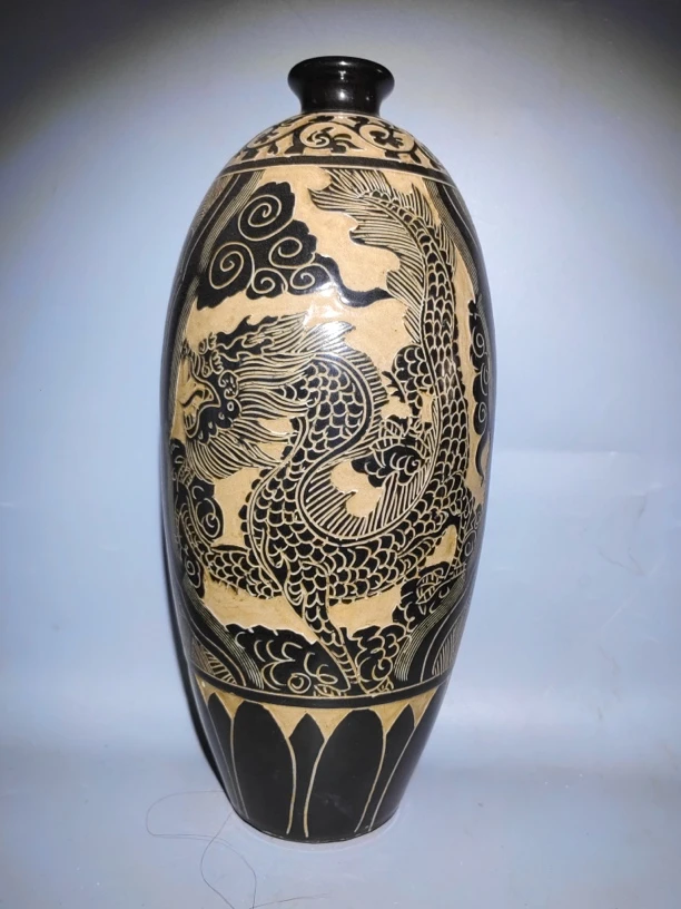 瓷州窑麒麟龙凤中式赏瓶美陶瓷工艺品