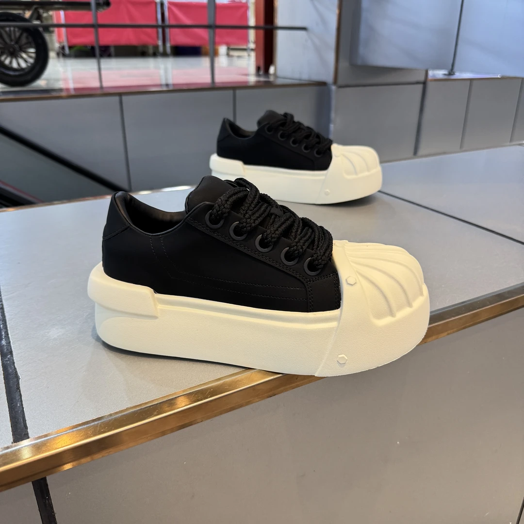 秋季欧洲站大头皮革拼接低帮男鞋男子休闲风小白鞋板鞋透气休闲鞋