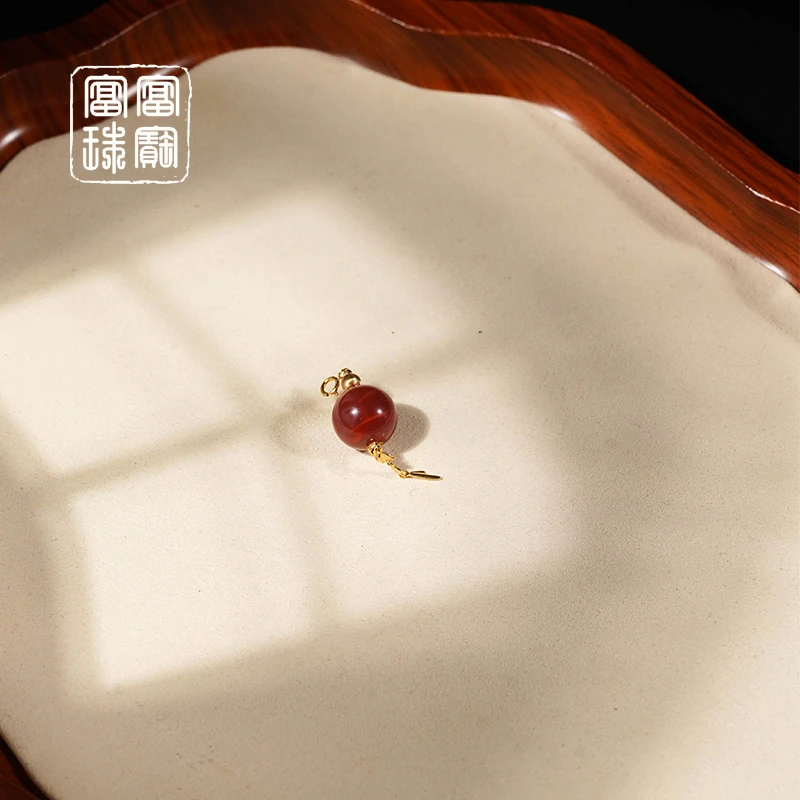 【福绽】富富珠宝 南红18k金时尚吊坠（天然珠宝多样性发）