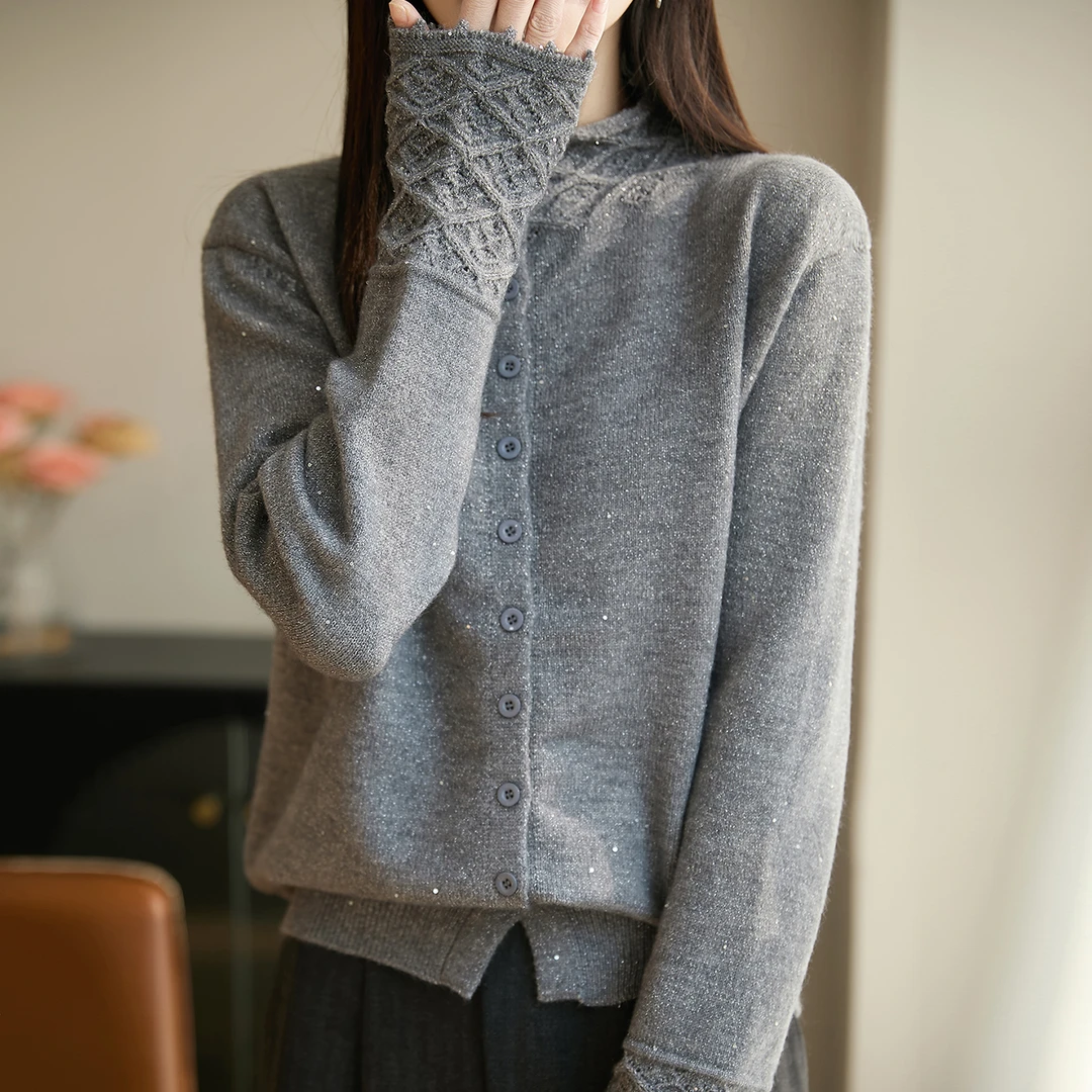 大码女装微胖mm秋冬半高领女士毛衣高级感遮肚子内搭针织打底开衫