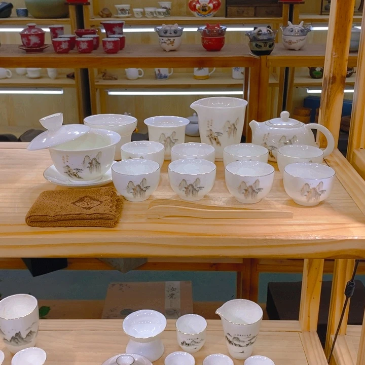 【不止】羊脂玉瓷茶具套装