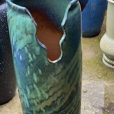 紫砂花盆口20高度53瑕疵