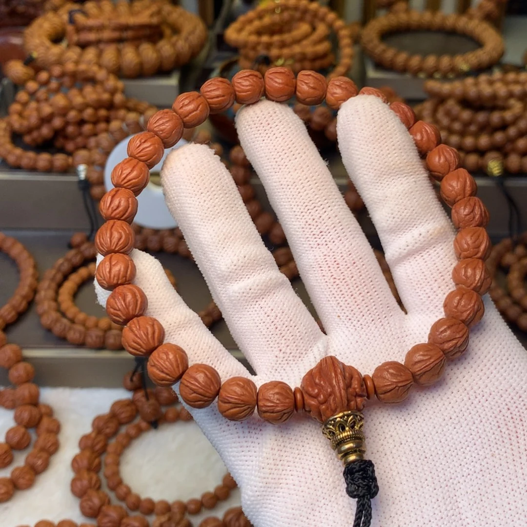 再***了手串桃核秦岭龙纹