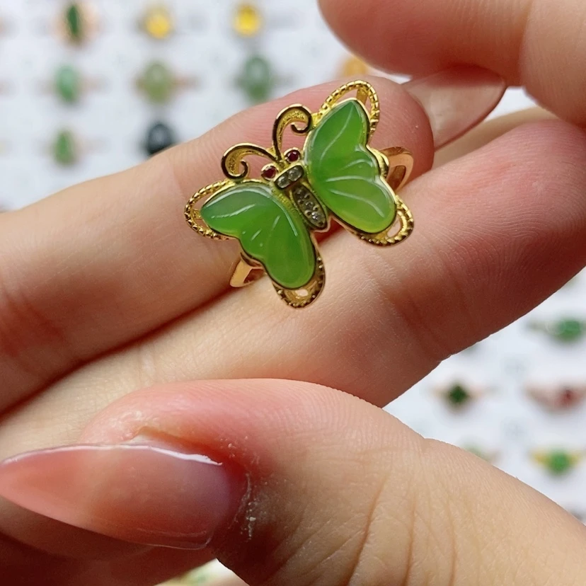 【闪购商品】和田玉戒指银S925镶嵌