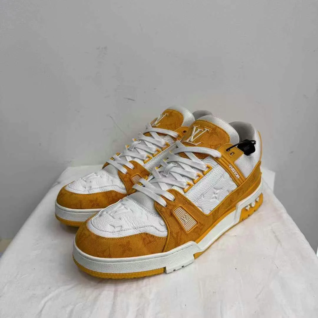 99新 LouisVuitton/路易威登 45码ltrainer白黄牛仔 1009