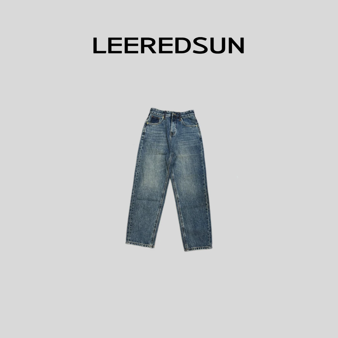 LEEREDSUN "还我漫画腿" 口袋撞色百搭老爹牛仔裤YY01KZ3026