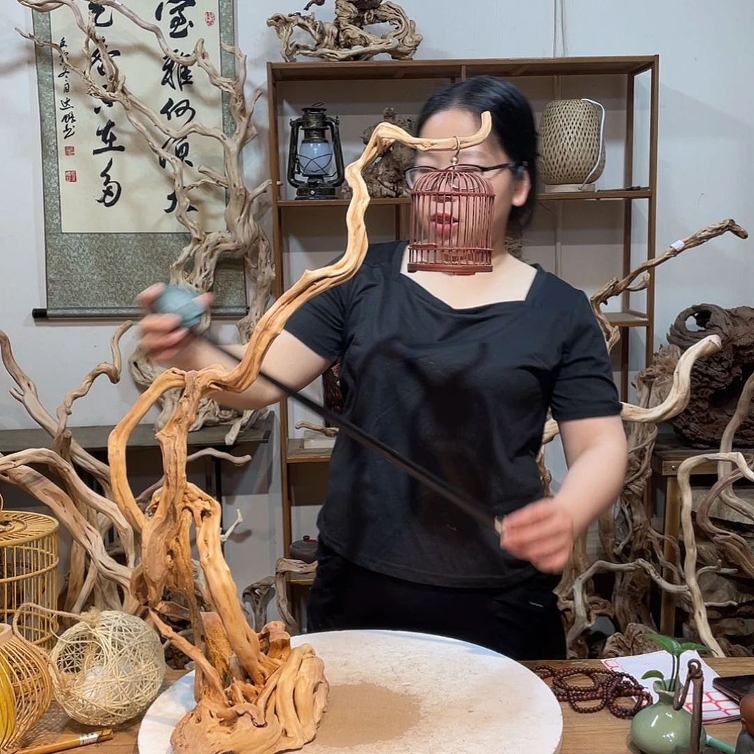 香杉木杜鹃根根艺摆件