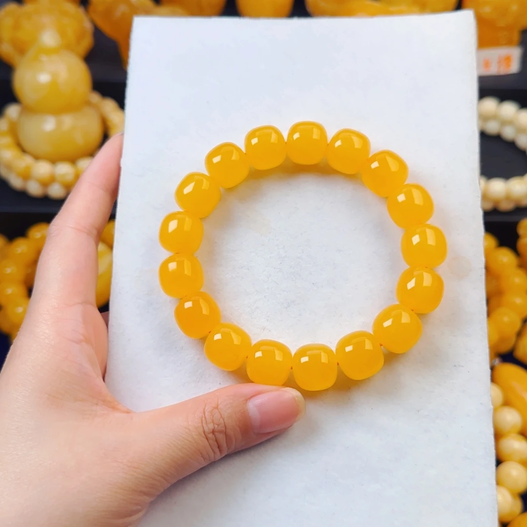 蜜蜡未镶嵌颈饰橘色同料14