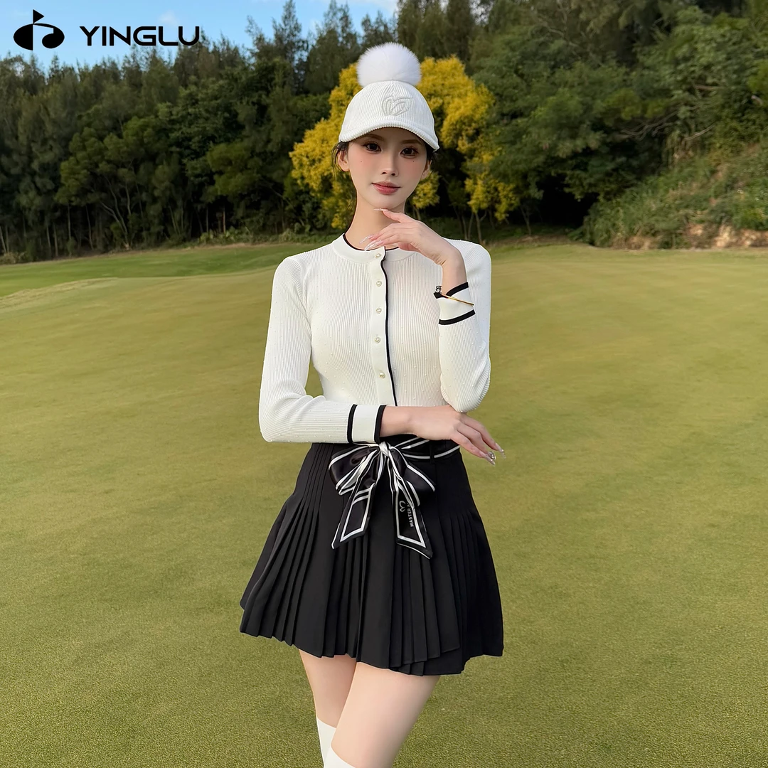 宋智雅同款高尔夫服装女款golf穿搭春夏长袖上衣针织衫网球高定