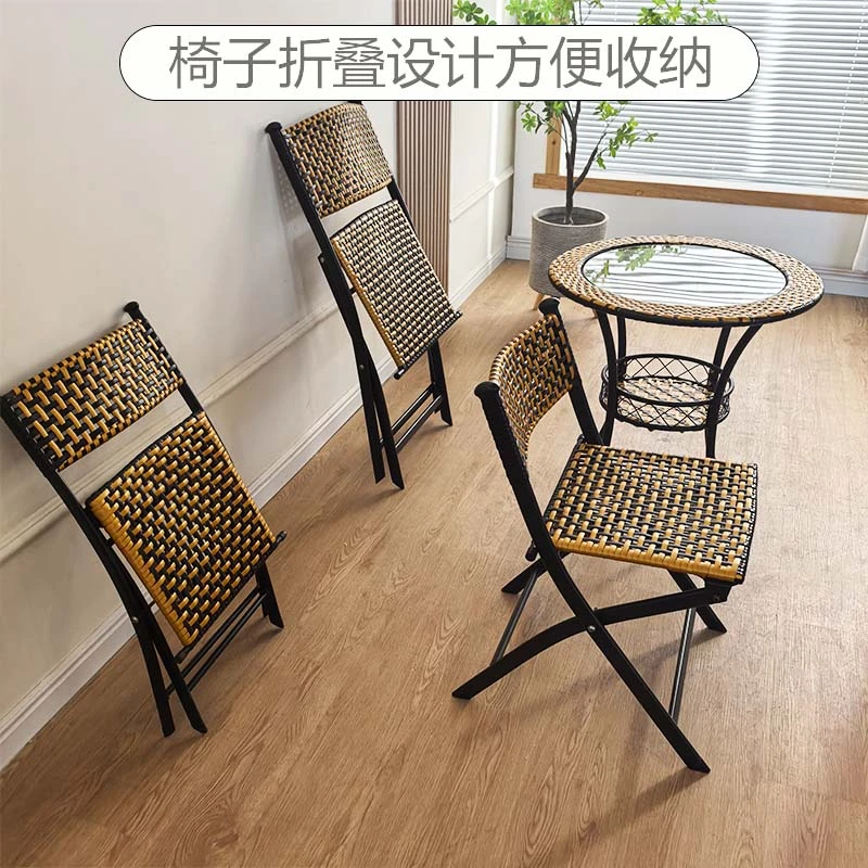 夏天可折叠编织仿藤椅阳台休闲靠背椅户外烧烤矮凳钓鱼适用大排档