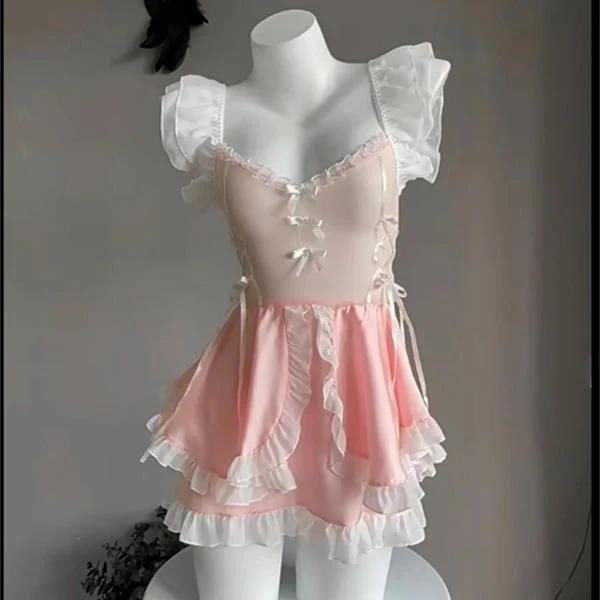 【无防】可爱少女洛丽塔网纱性感纯欲居家连衣裙睡裙