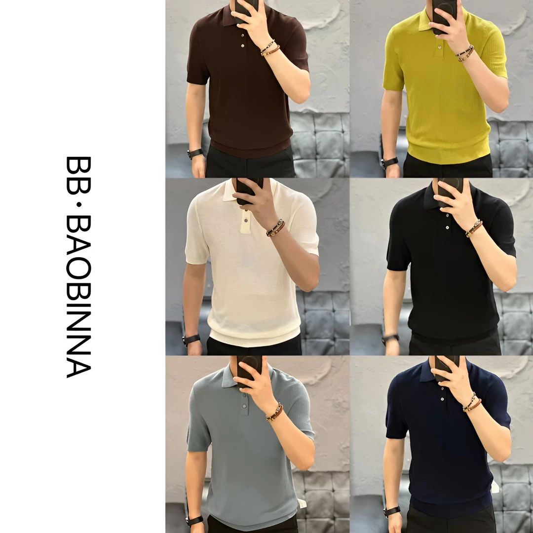 小野· 男装 | 坑条纹理" 高端男士PoLo衫6305