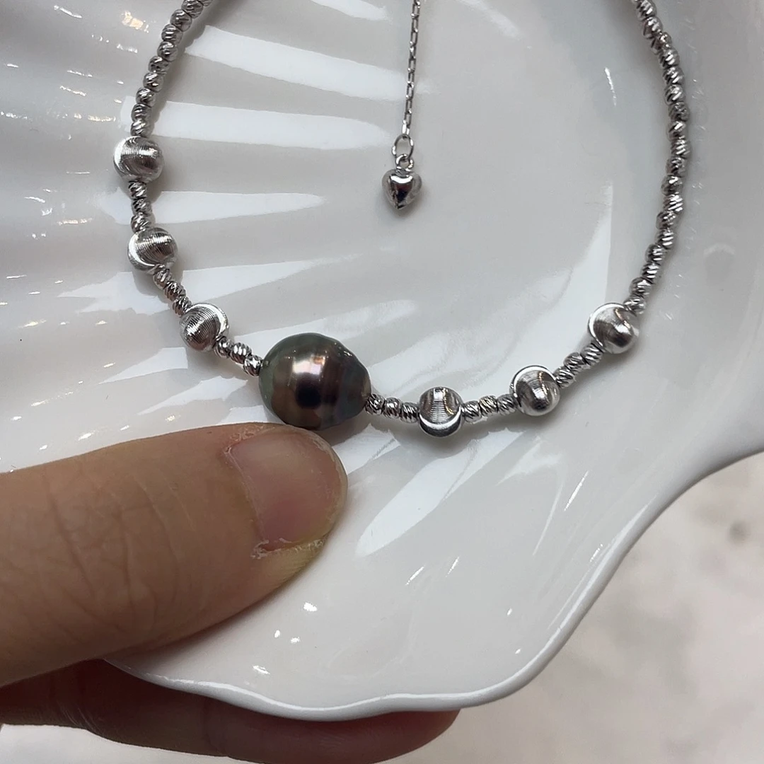 银S925镶嵌手绳海水珍珠