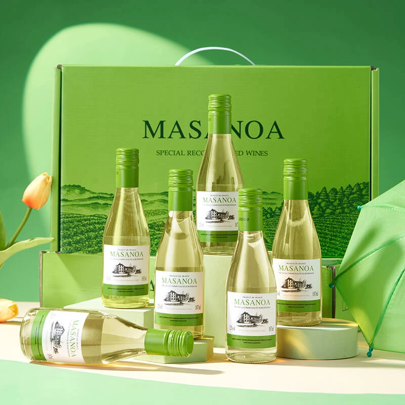 【中国生产】玛莎诺娅甄选白葡萄酒甜型12度果香6支礼盒187ml-B1