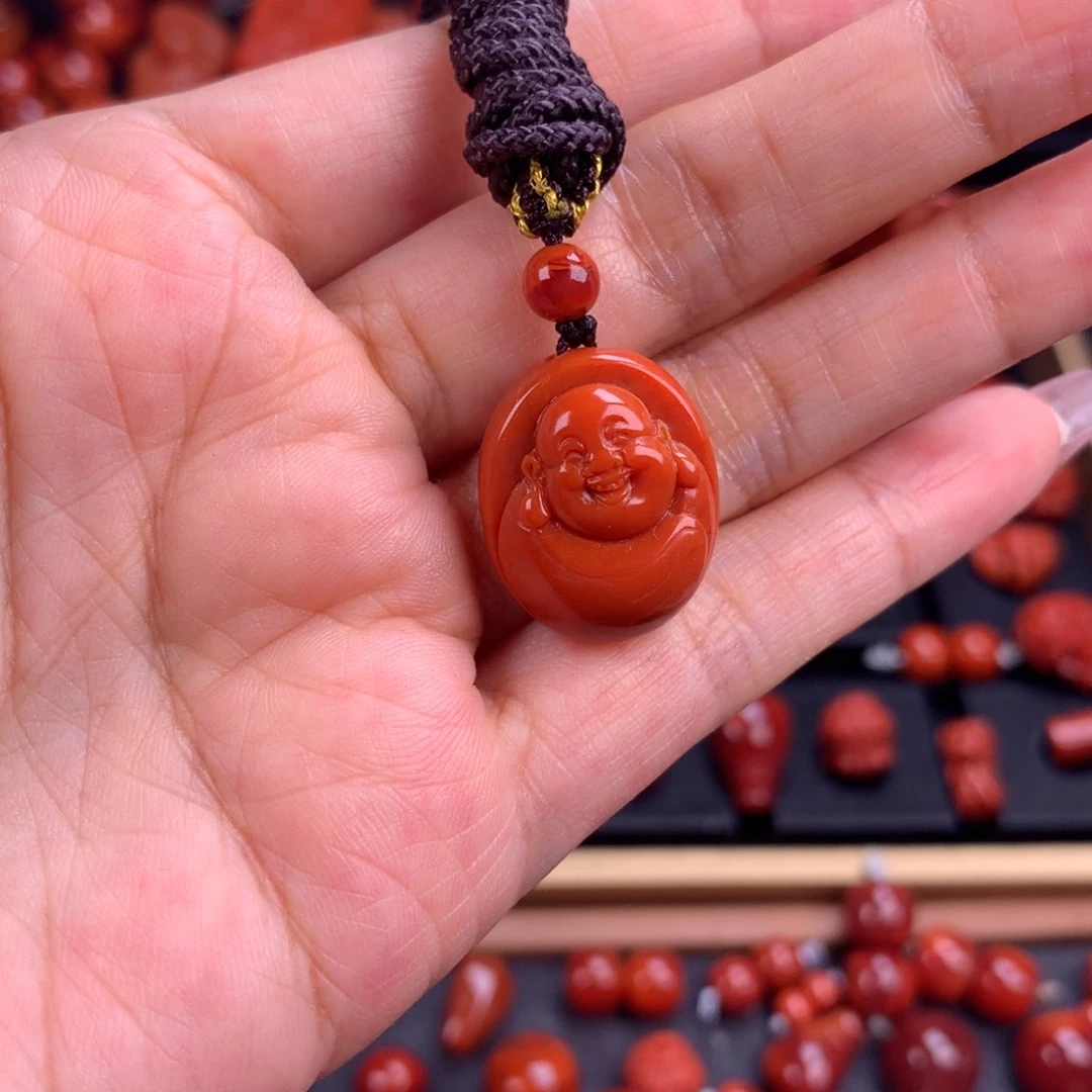 南红玛瑙佛公吊坠17.5✖️21mm未镶嵌梅****?