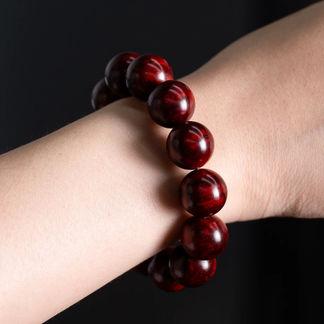 满瘤疤 15mm/15颗 泥料品质 印度小叶紫檀 高油高密 原汁原味