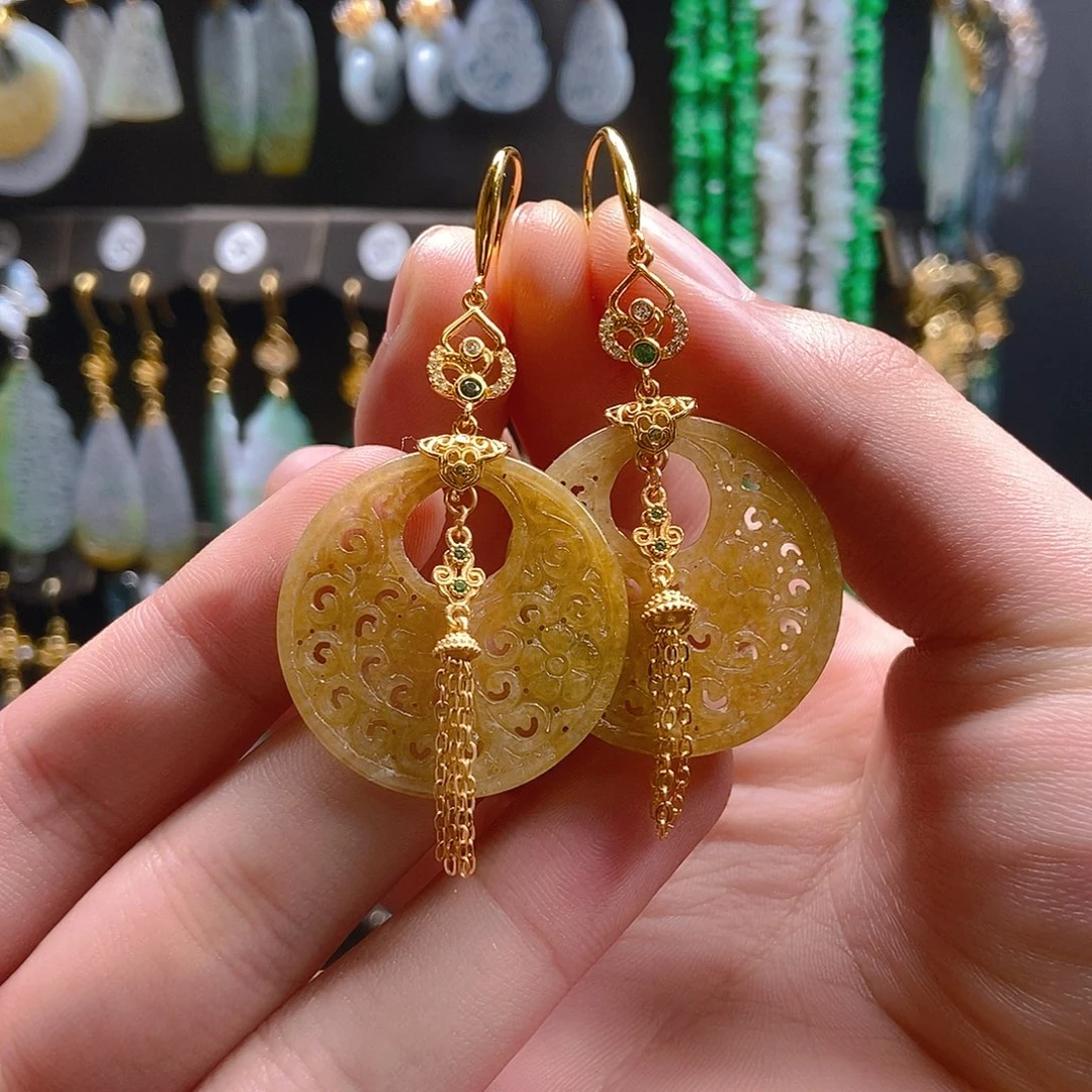 翡翠未镶嵌耳饰翡翠