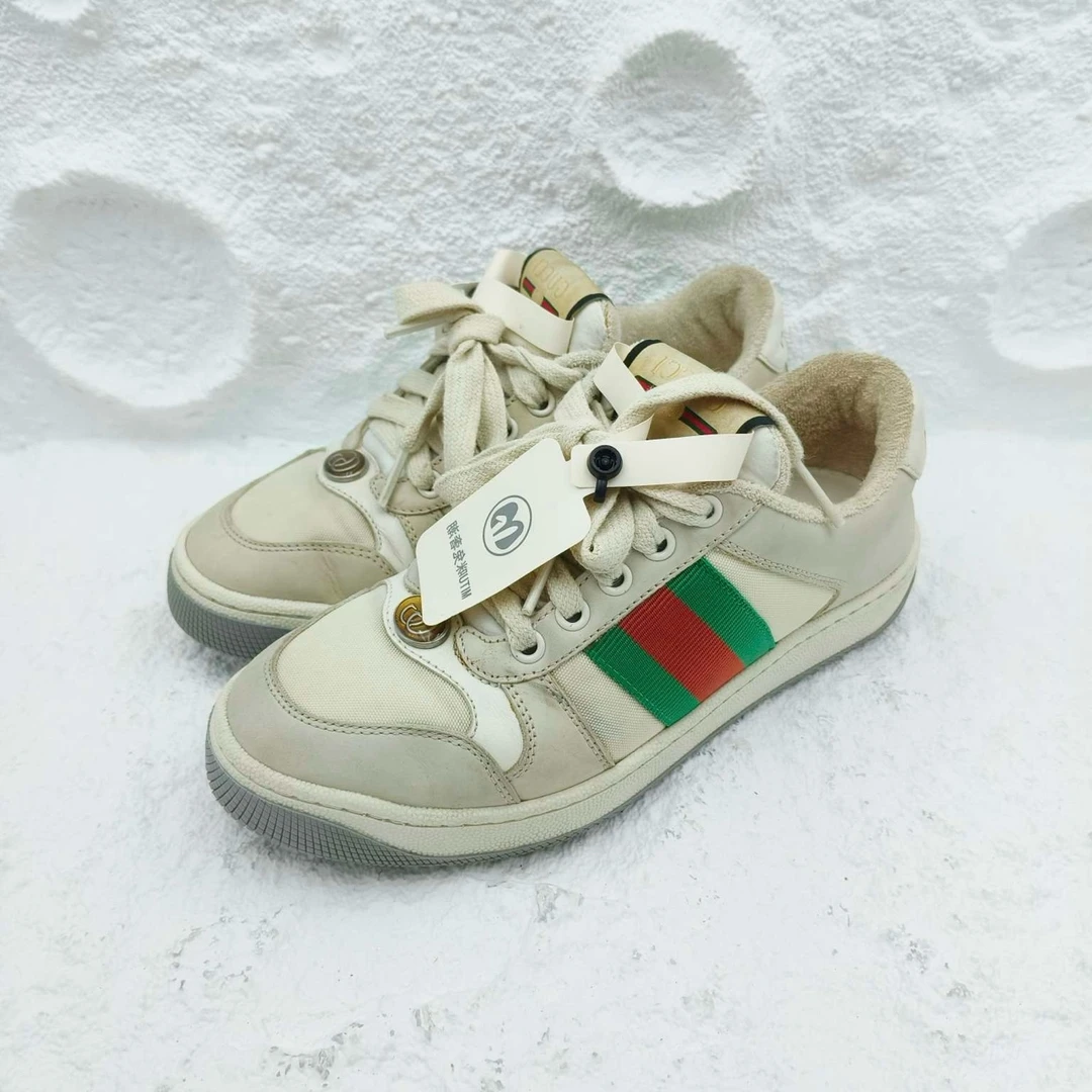 95新 GUCCI/古驰 古驰/Gucci/34码/米色脏脏鞋女士/非全新