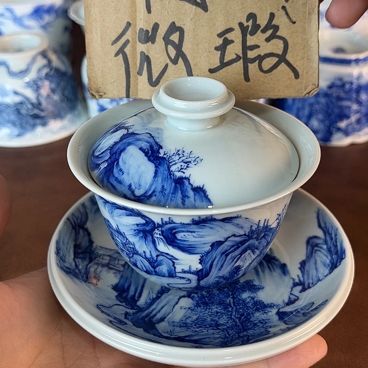 D***真瓷片景德镇全手工手绘陶瓷