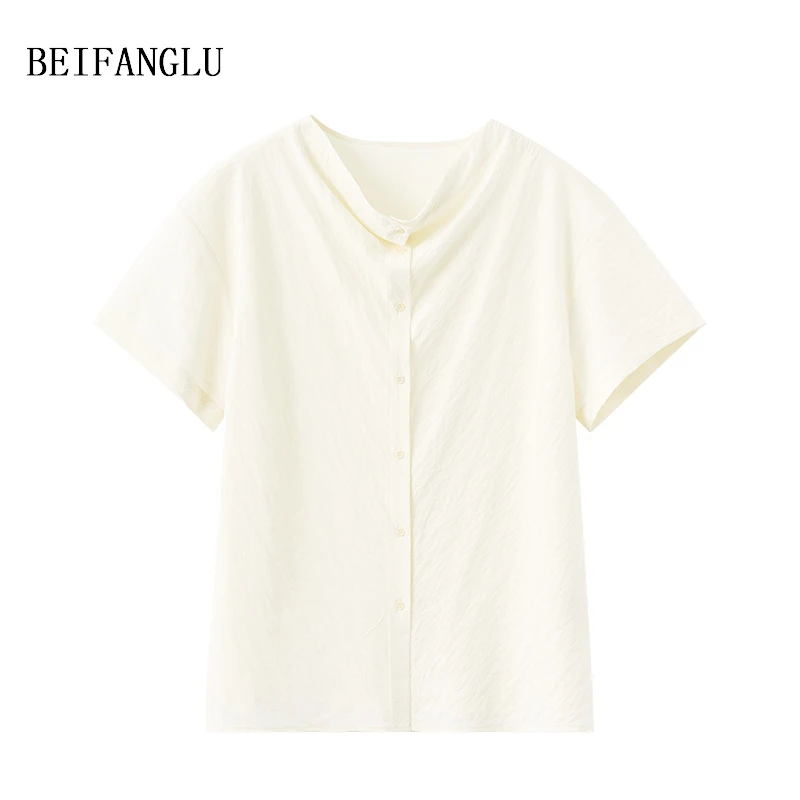 北方鹿 禅意清凉衬衫！宽松型休闲纯色时尚舒适10037