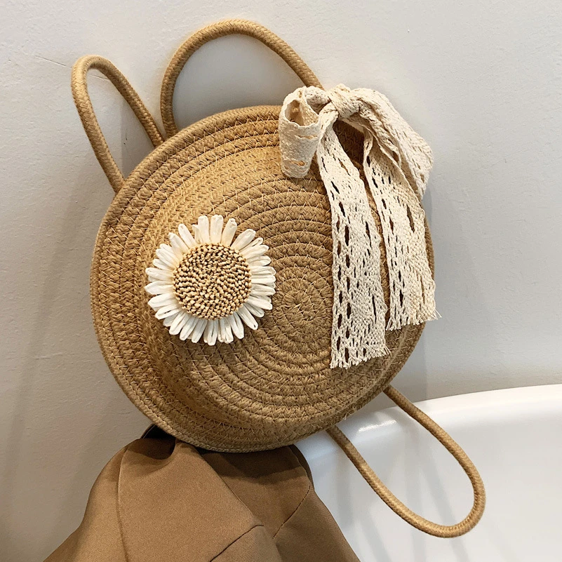 质感包包女夏2025新款时尚小众设计草编包百搭编织斜挎广州小圆包