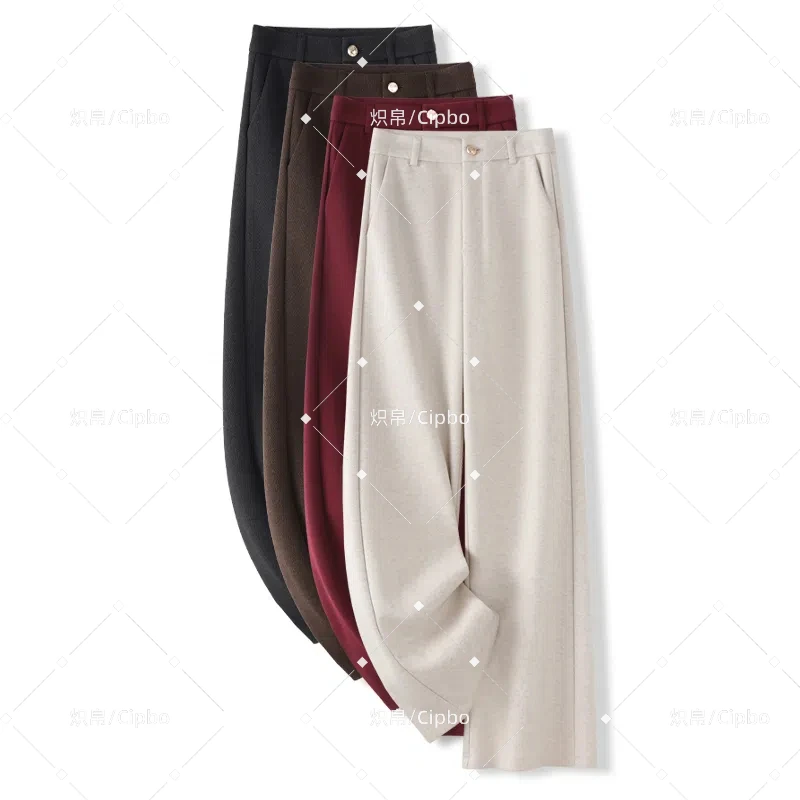 【炽帛/Cipbo】直筒羊毛窄版阔腿显瘦气质百搭时尚休闲裤