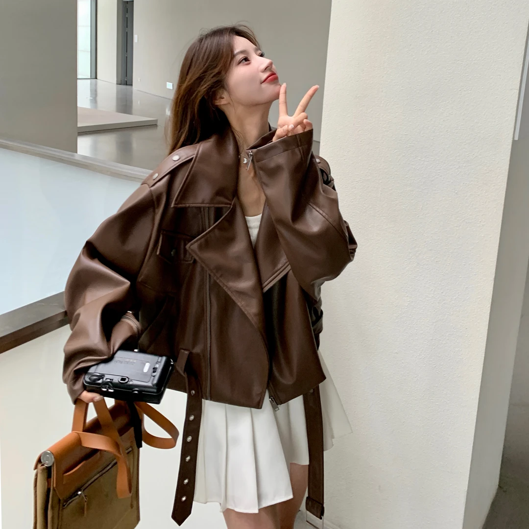 今年流行爆款皮衣外套女2025秋季新款高级感炸街复古pu皮衣夹克潮
