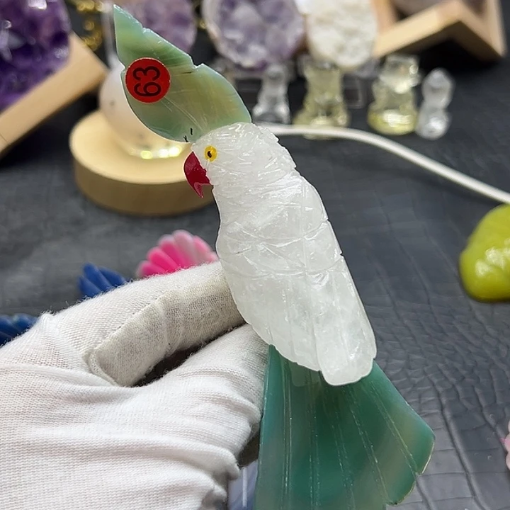 珠宝半成品未镶嵌水晶鹦鹉63