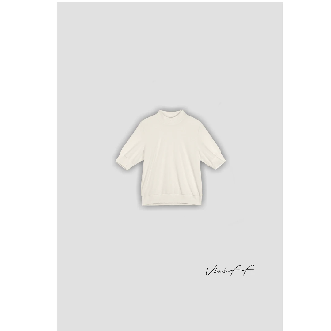 ViniFF薇妮｜2025S/S 早春新款舒适感高领时尚T恤DK076
