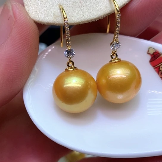 淡水珍珠耳饰银S925镶嵌