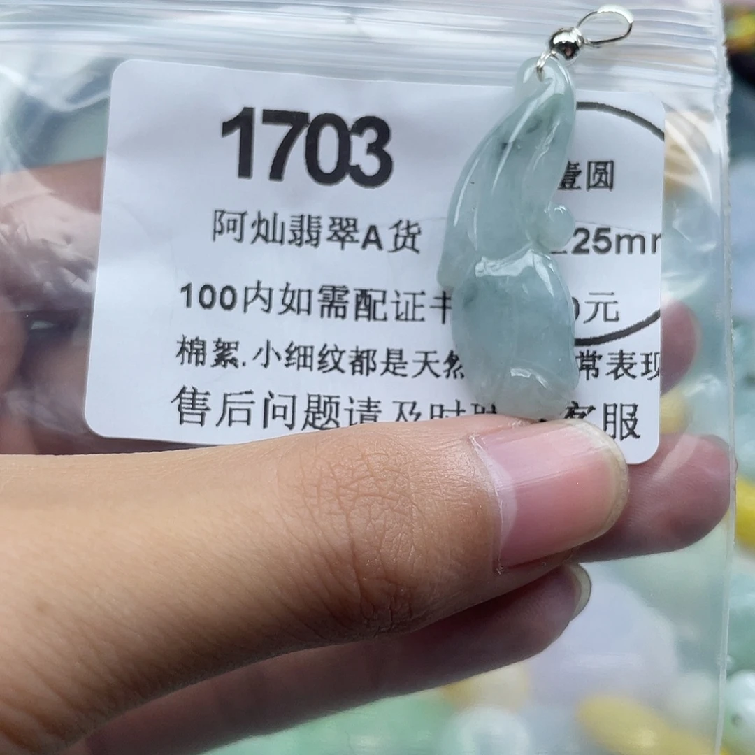 翡翠未镶嵌吊坠(赠链)