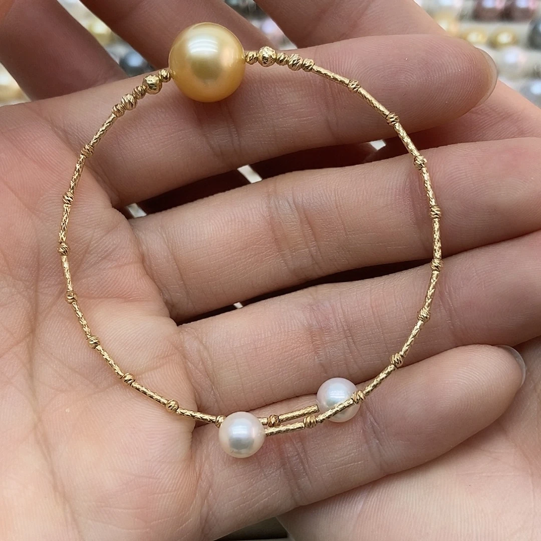 海水珍珠手链银S925镶嵌