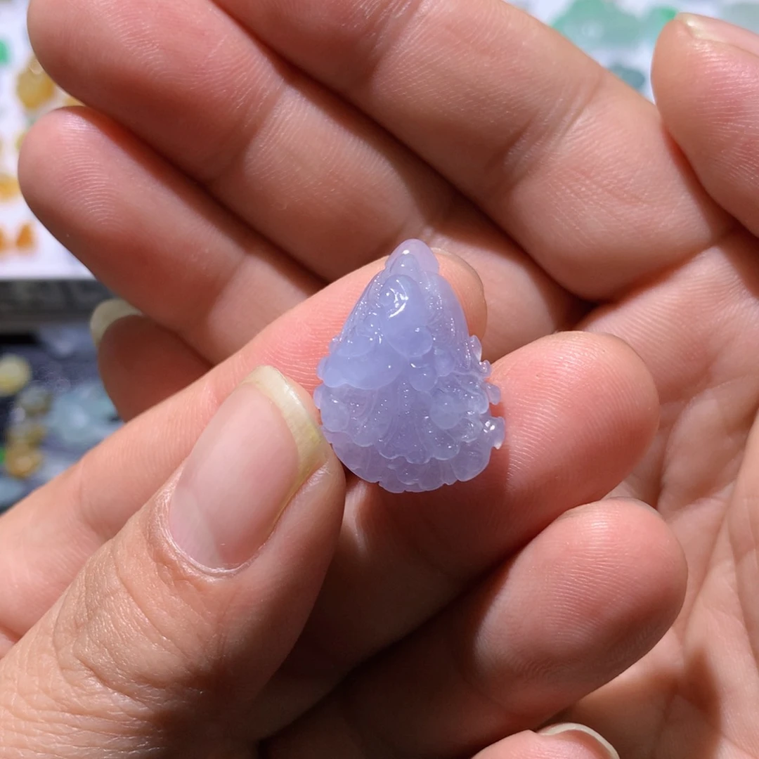 未镶嵌定制翡翠紫白菜