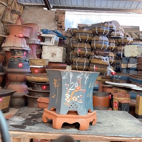 紫砂花盆六方一个