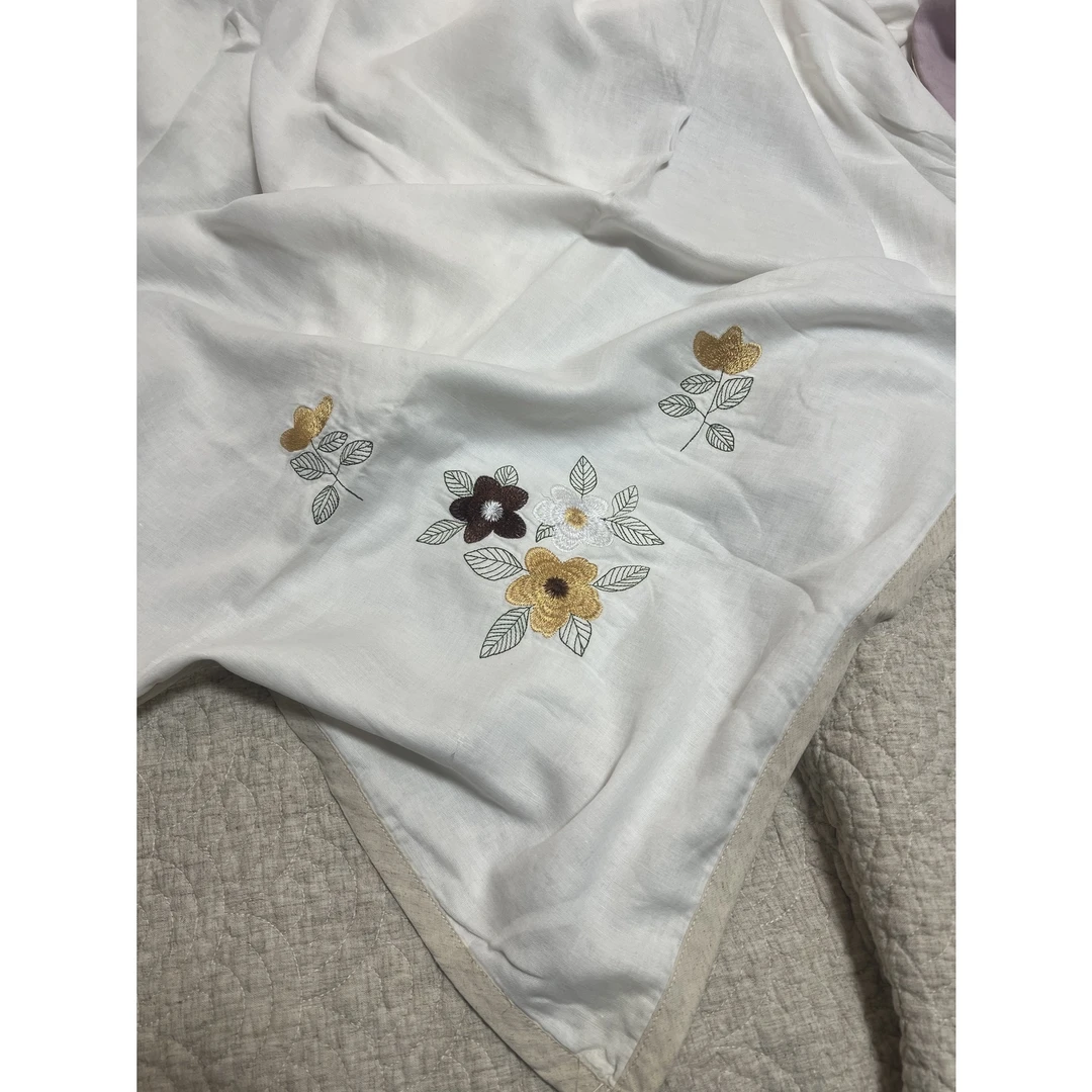 【碧水荷花】汉麻双层纱布单人盖毯