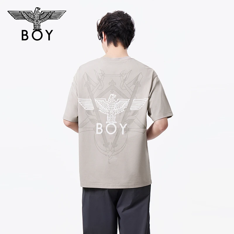 BOY LONDON25新款夏秋男女同款卡其色潮牌印花短袖T恤N01042
