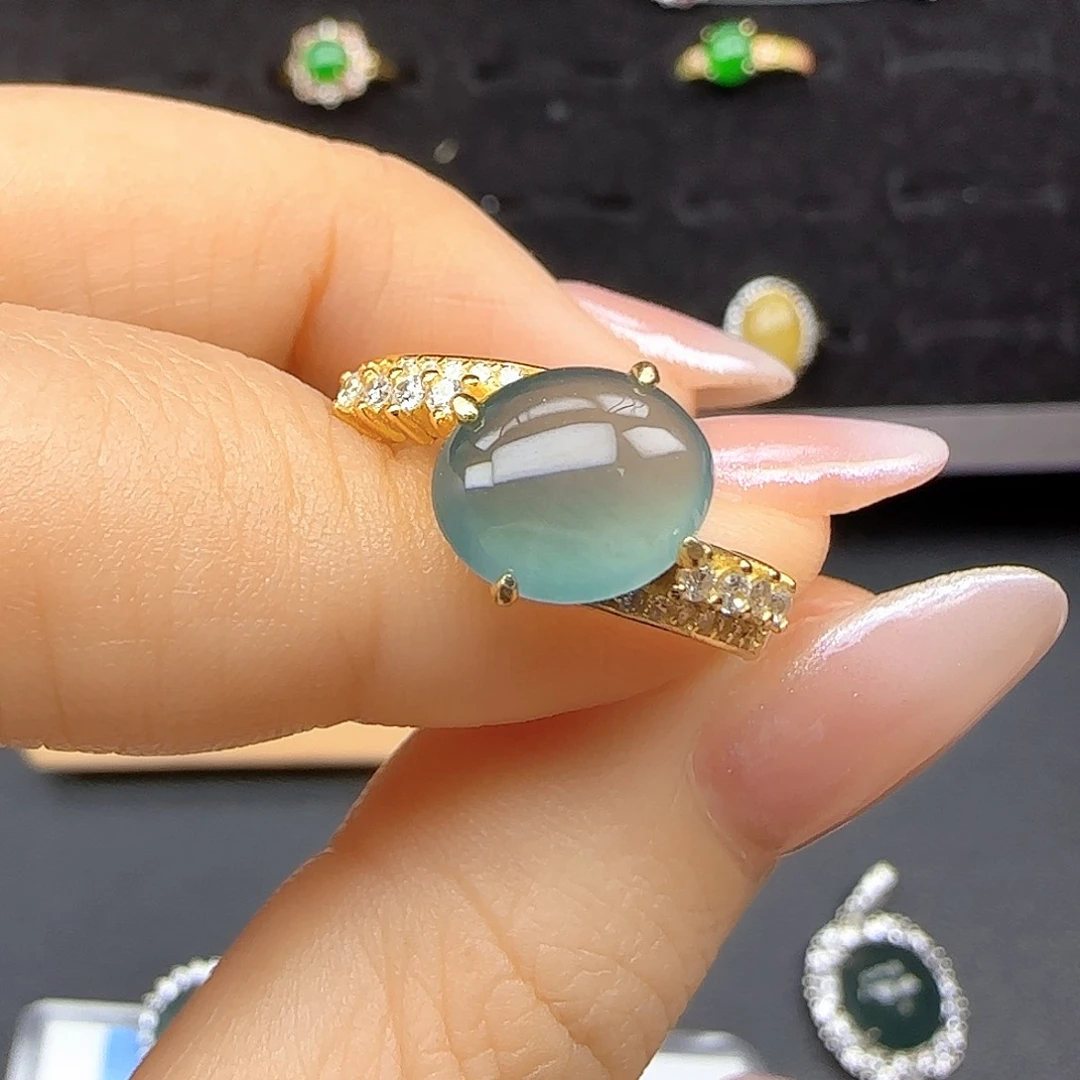 银S925镶嵌戒指翡翠