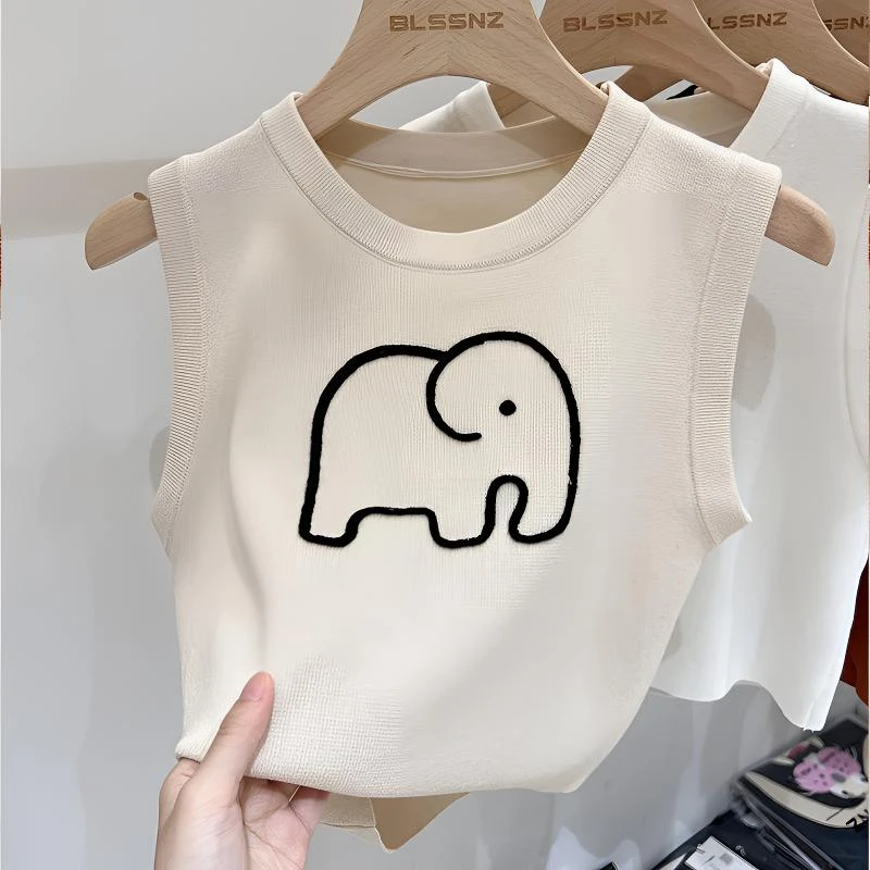 冰丝针织吊带背心女夏季无袖短款设计感外穿上衣休闲洋气洋气