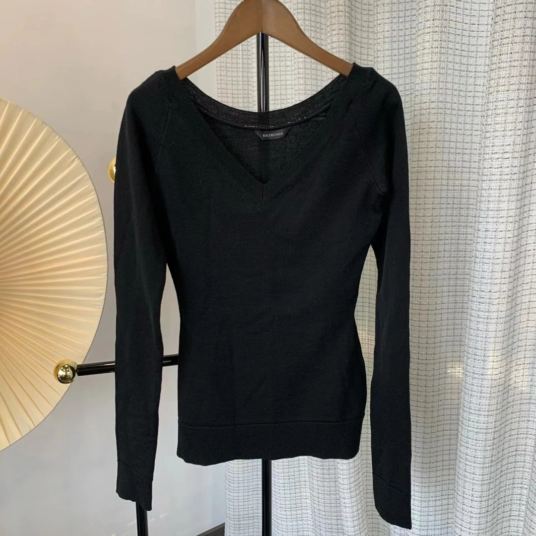 99新 Balenciaga/巴黎世家 巴黎世家黑色针织衫S码