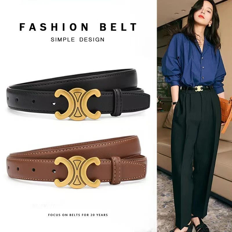 凯旋门其它色女士潮款头层牛皮潮流腰带