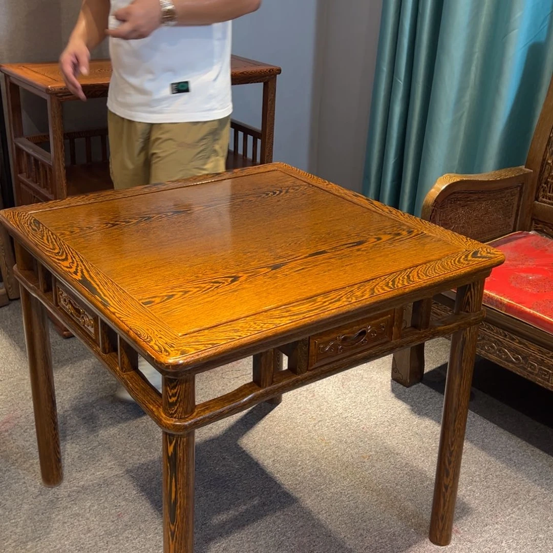 源***木鸡翅木类成套家具78 78 73鸡翅木单桌