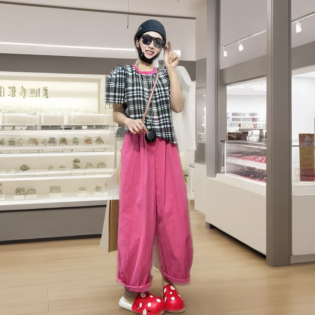 393英伦风暗黑美学 甜酷单品 时尚夏季短袖格子T