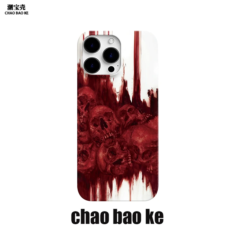 血色骷髅适用于苹果16promax手机壳iphone15pro小众14/13/12p个性