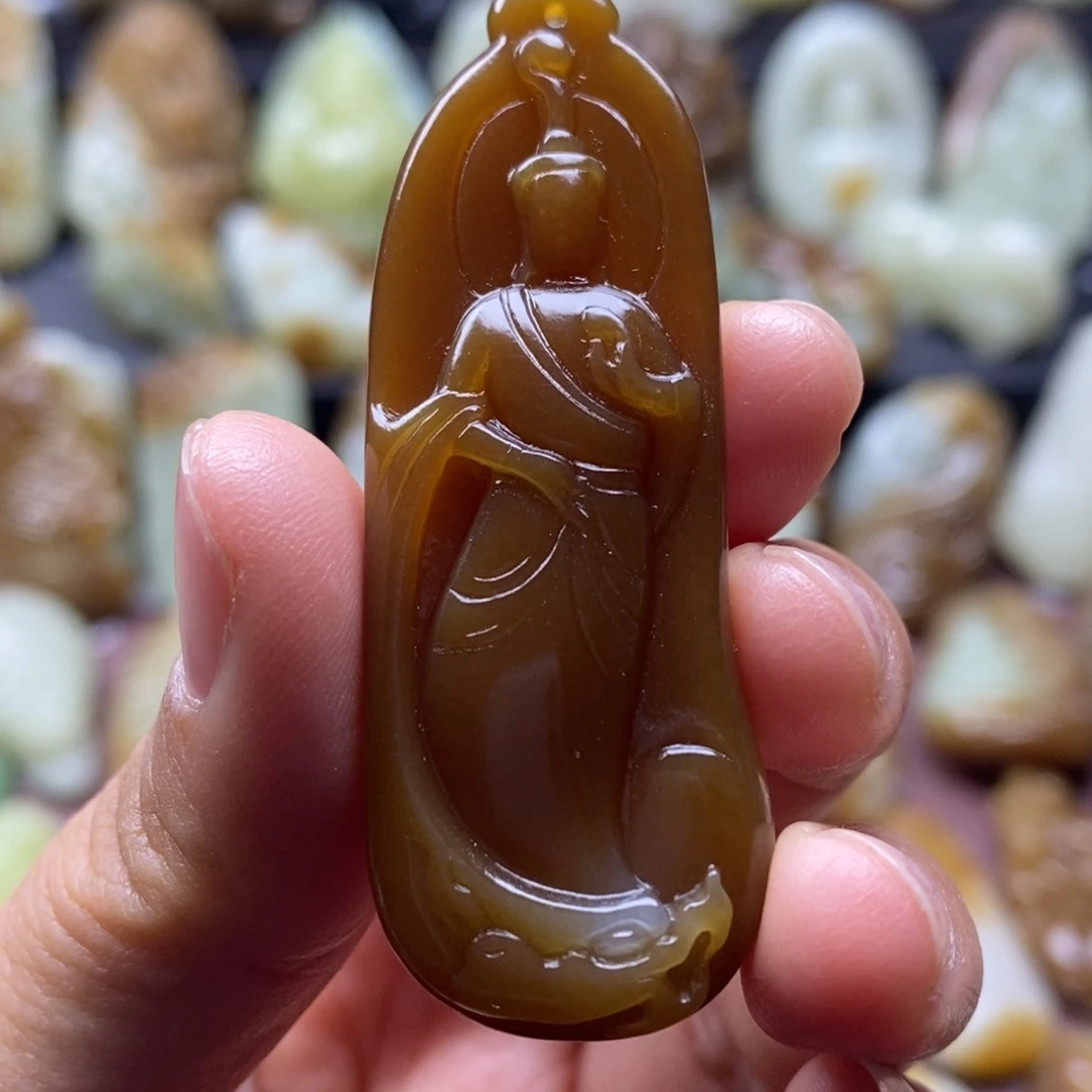 吊坠(不含链)未镶嵌和田玉（糖玉）