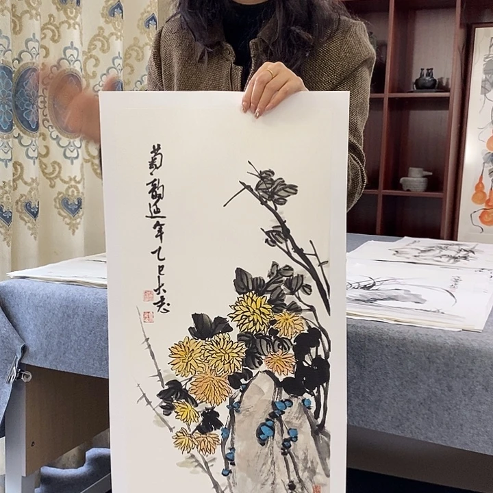 国画纯手绘国画写意作品34*68