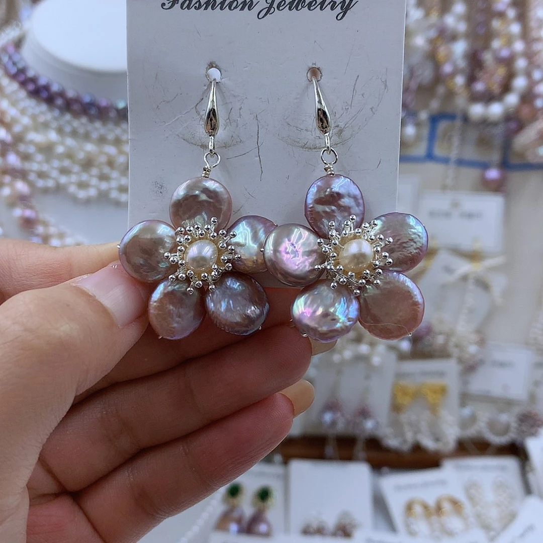 项链银S925镶嵌淡水珍珠