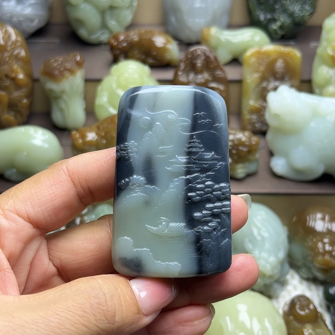 和田玉未镶嵌挂件